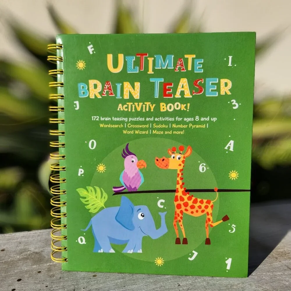 NEW Kids Brain Teaser Puzzle Activity Book Sodoku Crossword Word Search Numbers